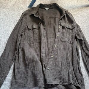 A.n.a Brown Button-down Shirt